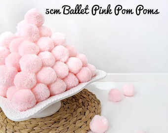 5cm Pom Poms, Pink Pom Pom Balls, Big Pom Poms, Craft Supplies, Wholesale Pom Poms, Party Pom Pom, Pom Pom decorations, Assorted Pom Pom