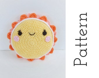 Crochet Sun Pillow Pattern - Sun Pillow Pattern - Sun plushie - Weather nursery - Sun Cushion - Amigurumi Sun Pillow - Happy Sun cushion -