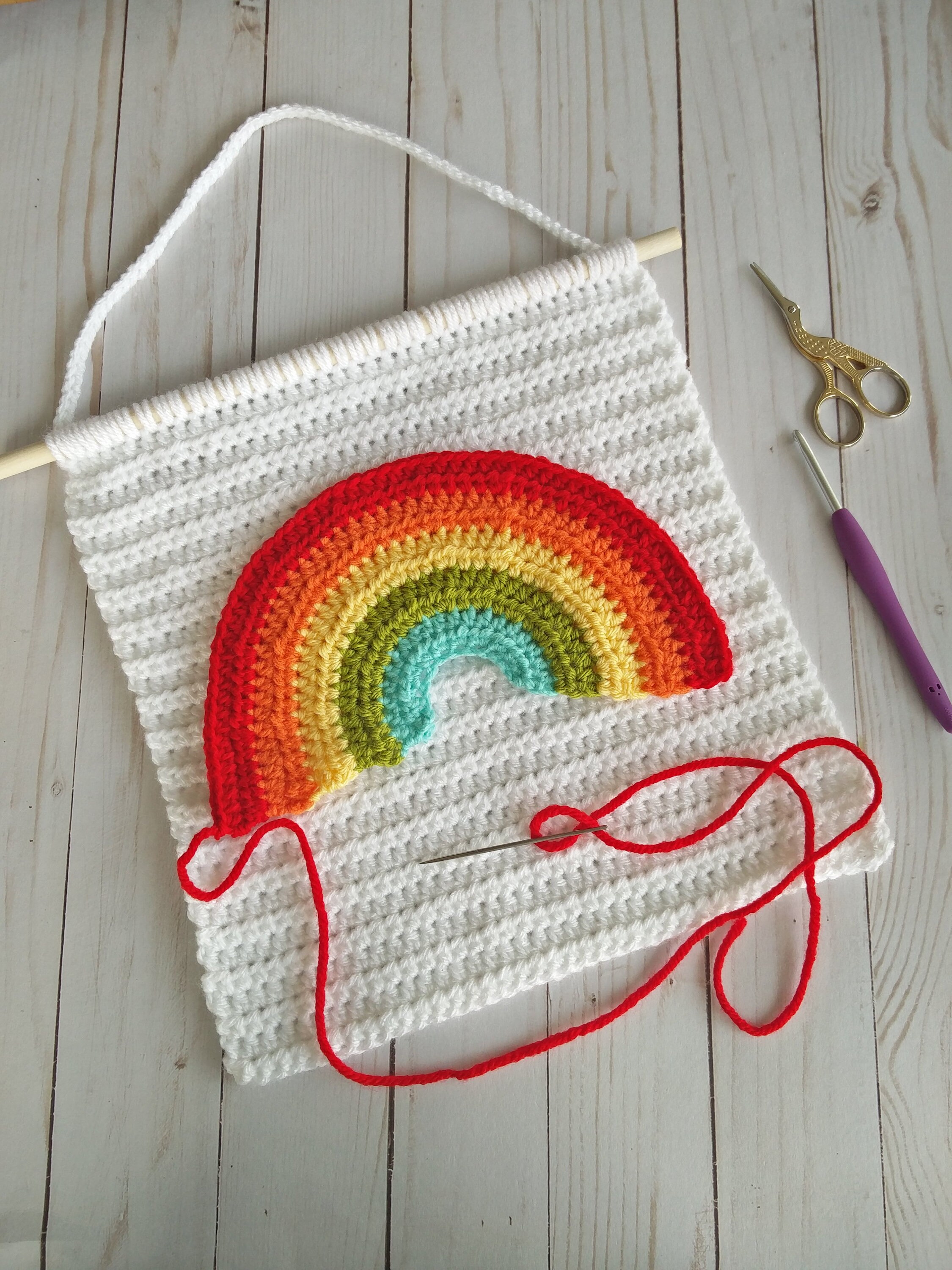 Crochet Pattern Rainbow Wall Hanging Crochet Pattern Crochet Etsy