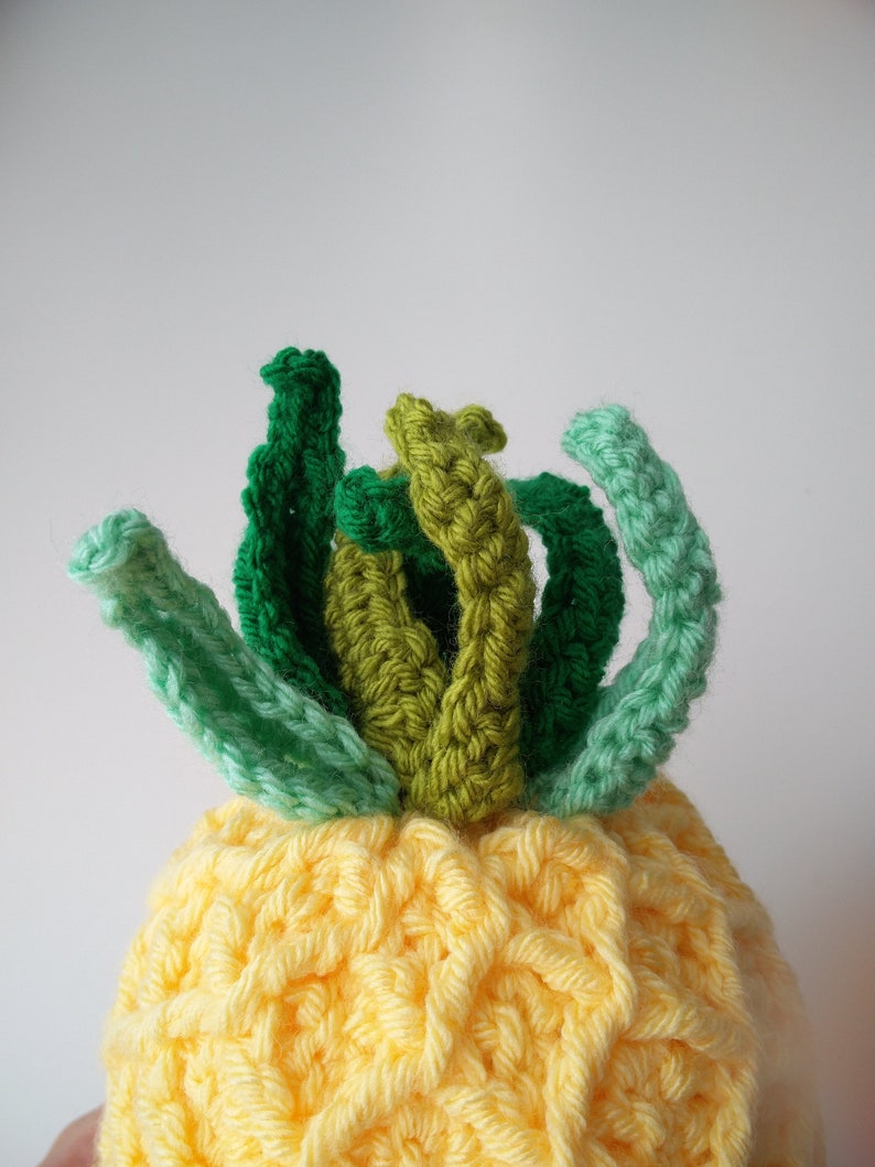 crochet pineapple pattern, crochet toy pattern, PDF crochet Pattern, pineapple gifts, amigurumi crochet pattern, crochet applique pattern image 4