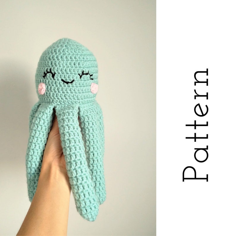 Crochet Octopus pattern, amigurumi octopus pattern, crochet toy pattern, amigurumi animal, amigurumi toys, crochet pattern for babies, image 1