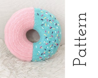 Crochet Donut Pillow Pattern/ Amigurumi Donut Pillow/ Crochet Pillow Pattern/ Donut with Sprinkles / Crochet Donut / Crochet food Pattern