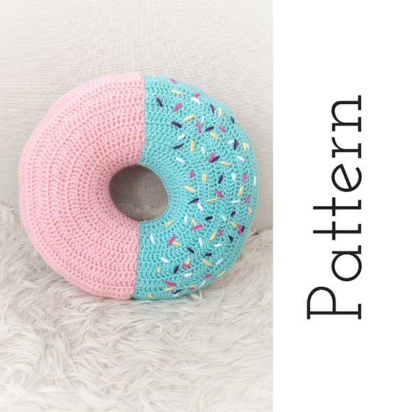 Crochet Donut Pillow Pattern/ Amigurumi Donut Pillow/ Crochet Pillow Pattern/ Donut with Sprinkles / Crochet Donut / Crochet food Pattern