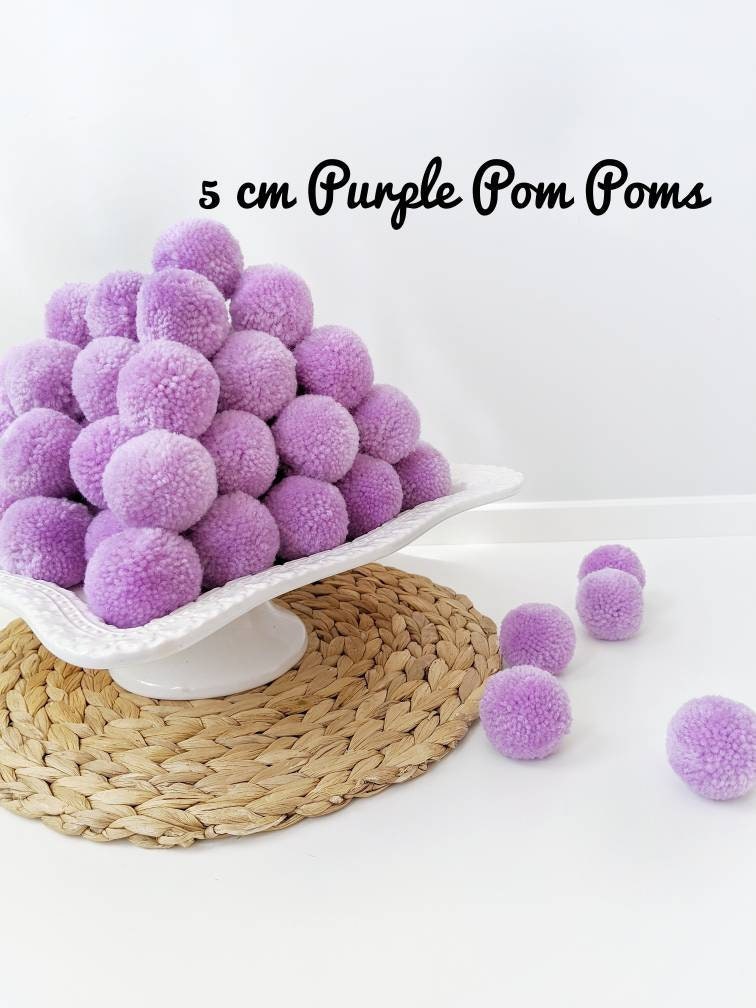 2 Inch Purple Pom Pom, Large Pom Poms, Handmade Pom Poms, Wholesale Pom Pom  Balls, Craft Pom Poms, Assorted Pom Poms, Wedding Supplies 