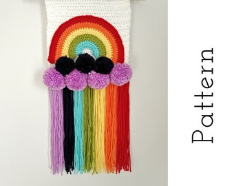 Crochet Pattern, Rainbow wall hanging crochet pattern, crochet rainbow, crochet nursery decor, nursery decoration, Rainbow Nursery,