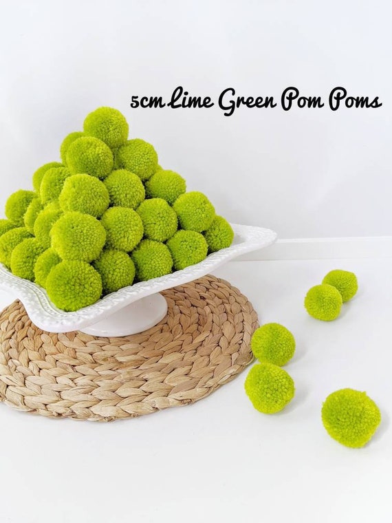 Large Lime Green Pom Poms, Wholesale Pom Poms, Multi-coloured 2 Inch Pom  Poms , Yarn Pom Poms, DIY Pom Pom Garland, Craft Pom Poms 