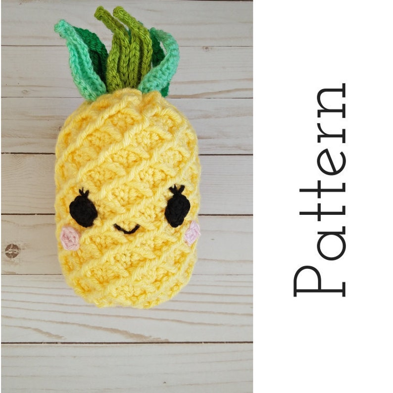 crochet pineapple pattern, crochet toy pattern, PDF crochet Pattern, pineapple gifts, amigurumi crochet pattern, crochet applique pattern image 1