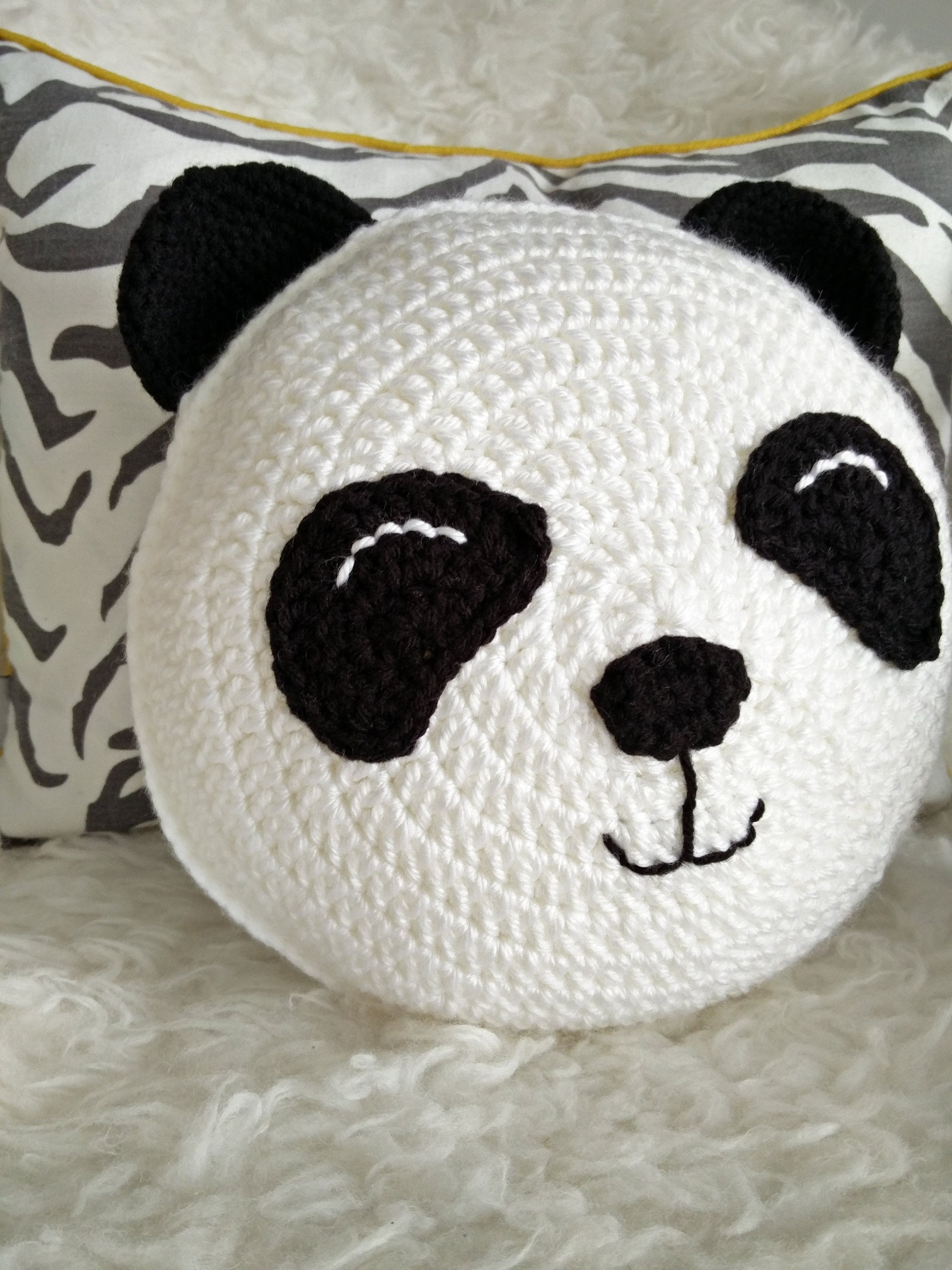 Crochet Panda PIllow Pattern/ Crochet Pillow pattern/ crochet Etsy Polska