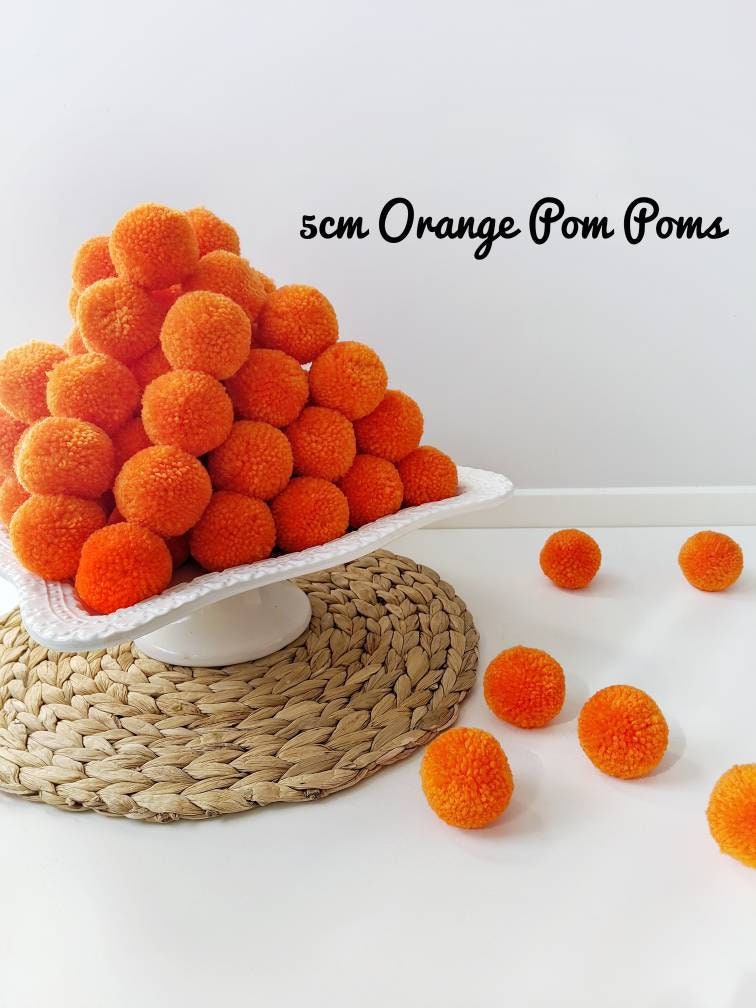 Large Orange Pom Poms Craft Pom Poms Yarn Pom Poms Bulk Pom Etsy Canada
