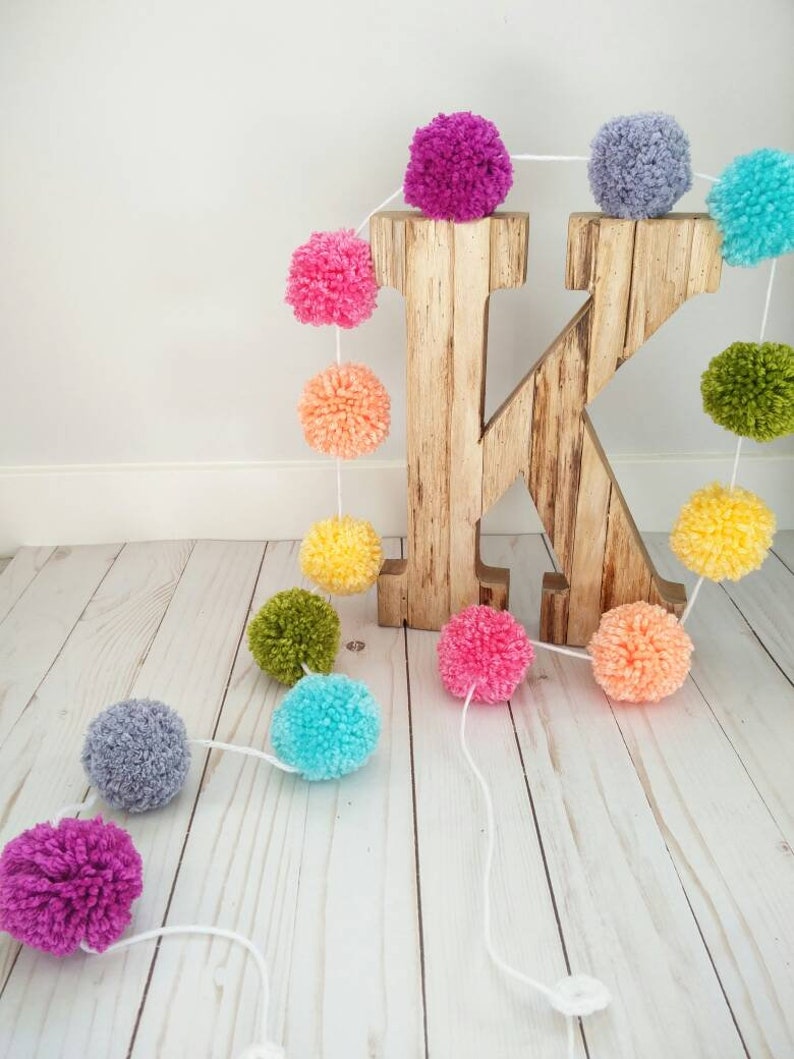 Pom Pom Garland pom pom bunting nursery garland pom pom Etsy