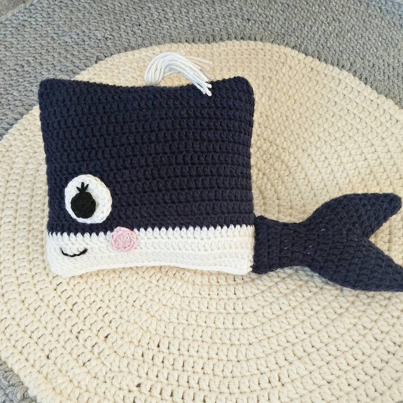 Cute Crochet Whale Pillow Amigurumi Sleepy Whale Whale Etsy