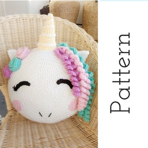 Unicorn/ unicorn gift/ crochet pattern/ unicorn pattern/ knit unicorn/ unicorn room decor/ stuffed unicorn/ pillow pattern/ knit pillow imagem 1