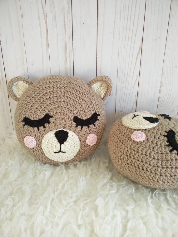 crochet bear pillow
