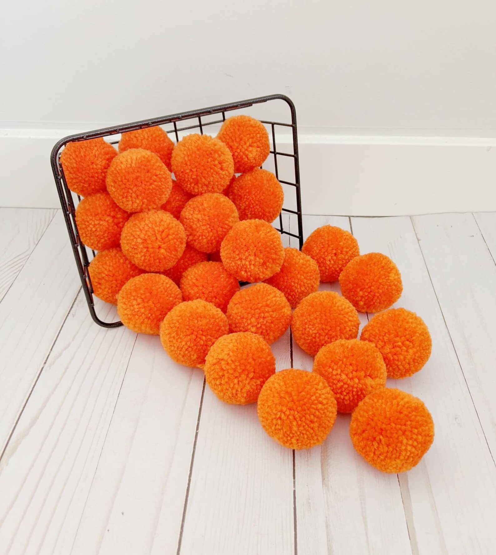 Large Orange Pom Poms Craft Pom Poms Yarn Pom Poms Bulk Pom Etsy