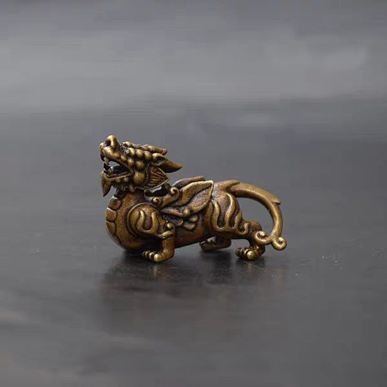 Antique Bronze Animal Arts,Dragon Figures in ancient decorative Buddhist Mala Loose Beads Necklace Guru Beads DIY Accessories Round Bead