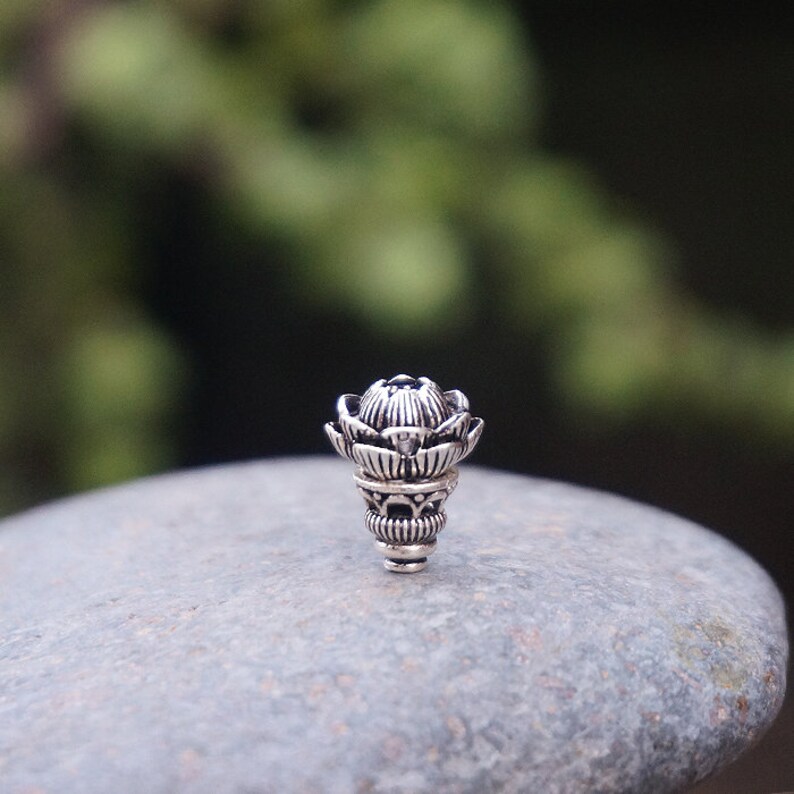 925 Sterling Silver Guru Beads Lotus Flower Thai Nepal Etsy
