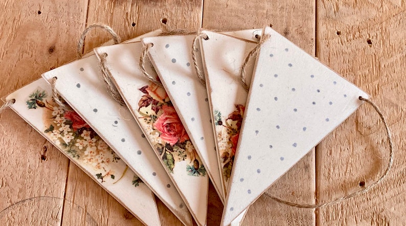 Handmade Floral Hanging Triangle Bunting,