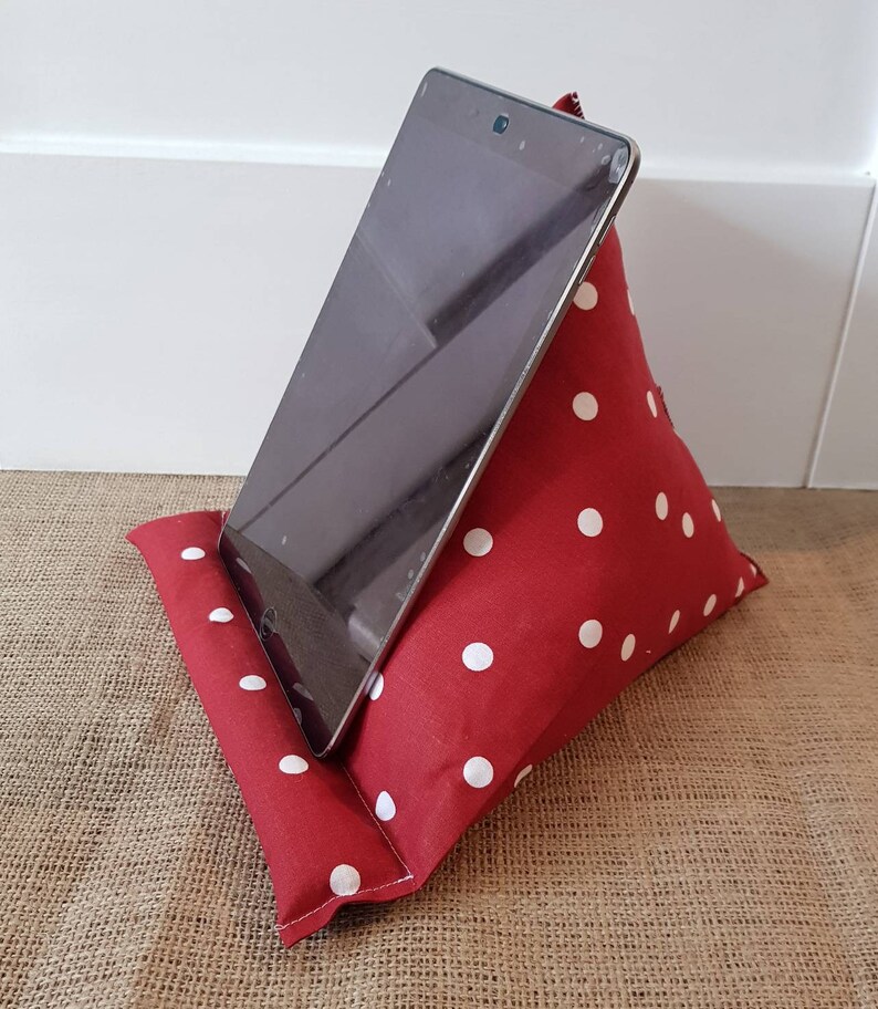 Red Dotty Ipad Stand Tablet Cushion Ipad Pillow Ipad Rest Etsy