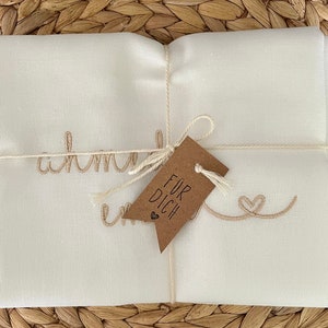 Tissu de mousseline personnalisé brodé avec le nom doudou en mousseline cadeau de naissance / baptême / baby shower image 6