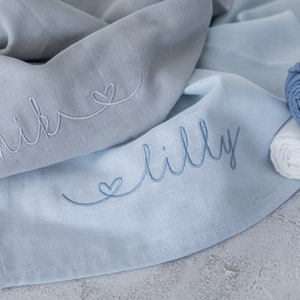 Muslin cloth spitting cloth personalized muslin embroidered cuddly blanket cuddly cloth with name gift baby birth / baptism / baby shower