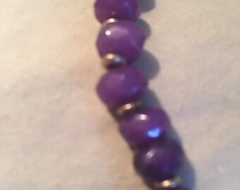 Amethyst Necklace with Silver Beads