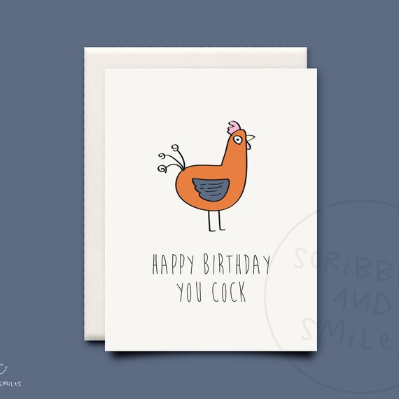 Buon Compleanno Gallo Cartoline D Auguri Buon Etsy