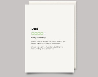 Funny Birthday card for Dad - Product Star Rating Review - Dad Birthday card - funny Dad card - Fathers day card