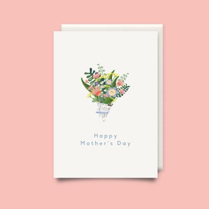 Fleurs heureuses de fête des mères - carte de jour de mère - carte de maman d’étape - carte de maman - carte pour elle