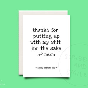Merci de mettre en place avec ma merde dans un soucis de maman - carte de voeux - carte fête des pères - beau-père