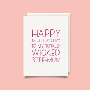 Joyeuse fête des Mères à ma très méchante Step-Mum - Carte de jour des mères - Carte Step Mum