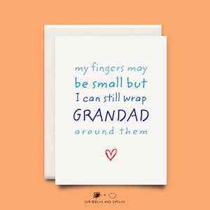 Mes doigts sont peut-être petits, mais je peux toujours enrouler grand-père autour d'eux - carte d'anniversaire grand-père - carte drôle de grand-père - carte de fête des pères