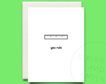 you rule teacher card - thank you teacher card - greeting card