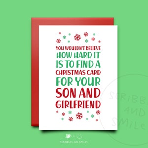 Joyeux Noel à mon fils et la petite amie - carte de Noël