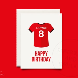 Football birthday card - greeting card - happy birthday - kids cards - soccer birthday - football shirt