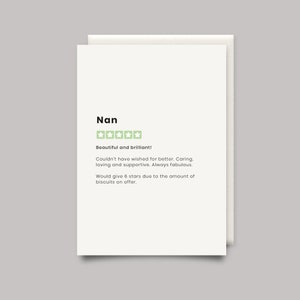 Drôle de carte d’anniversaire pour Nan - Product Star Rating Review - Nannie Birthday card - funny Nanny card - Mothers day card