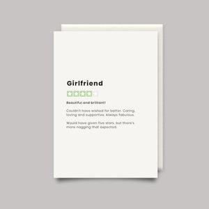 Divertente biglietto di compleanno per la ragazza - Recensione di valutazione della stella del prodotto - Biglietto di compleanno della ragazza - Biglietto per ragazza divertente - biglietto di San Valentino