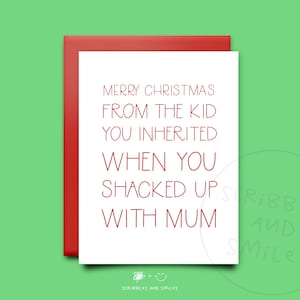 Frohe Weihnachten aus dem Kind vererbt Sie, wenn Sie mit Mama/Papa-Grußkarte - Stiefvater Karte, bis Fußfesseln