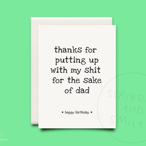 Bedankt voor het ophangen van met mijn shit omwille van Papa - wenskaart - verjaardagskaart - stap-Mama kaart