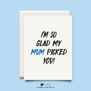 Sono contenta che mamma scelto te - carta di papà greeting card - scheda di giorno del padre - passo per la festa del papà