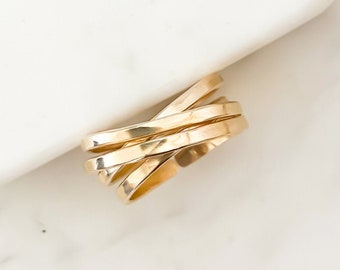 Synergy wrap ring, gold ring, statement ring, ring for women, handmade ring, 14k gold filled ring
