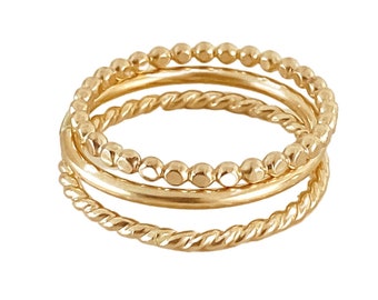 14k gold filled stacking ring set