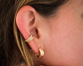 Gold ear cuff set 14k gold filled no piercing cuff earrings