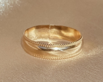 Low dome ring 14k gold filled band dotted ring