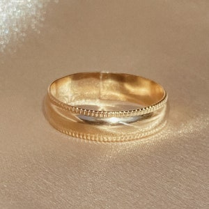 Low dome ring 14k gold filled band dotted ring