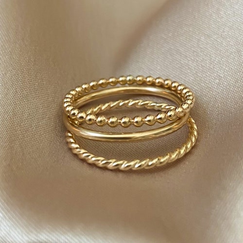 14k Gold Filled Stacking Ring Set Etsy