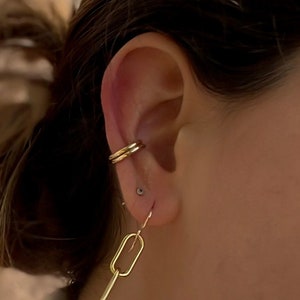 Thick 14k gold filled ear cuff faux conch earring non pierced