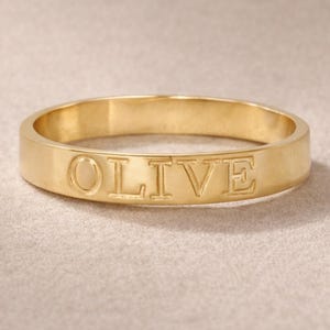 Anillo inicial personalizado relleno de oro de 14 quilates, hecho a mano, apilable, resistente al agua, para boda, aniversario, fecha, regalo, cumpleaños