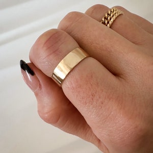 Everyday gold rings 14k gold filled band rings wide flat stackable rings image 10