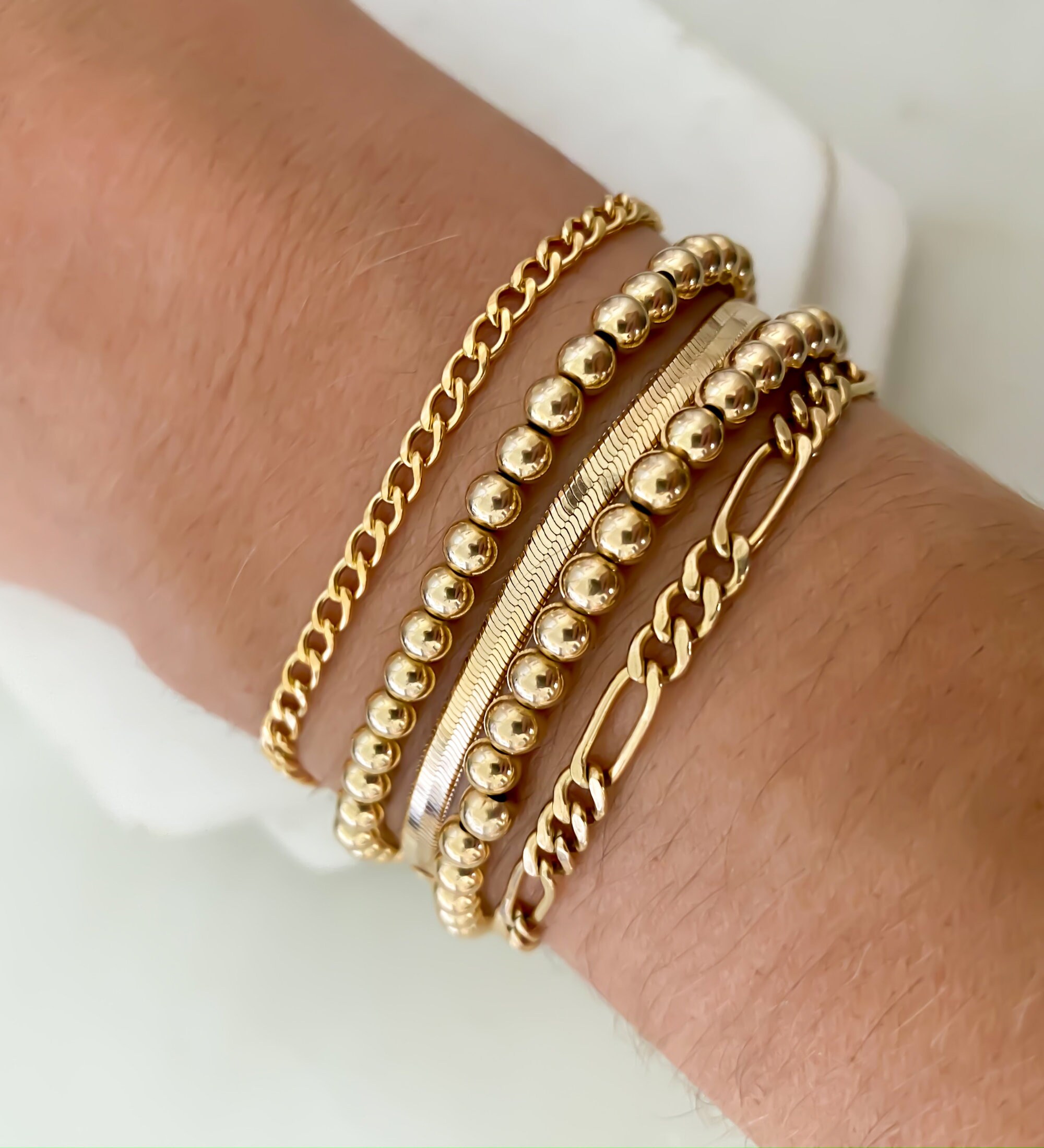 Gold Herringbone Chain Bracelet 14k Gold Filled Womens Etsy