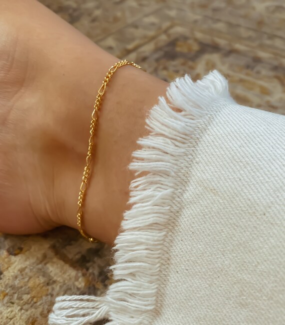 Figaro Anklet Gold Anklet 14k Gold 